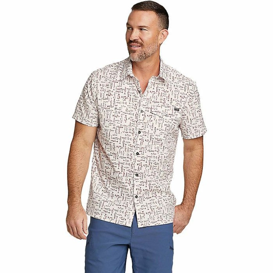 Apparel Eddie Bauer | Eddie Bauer Travex Men'S Mountain Printed Ss Shirt Discount