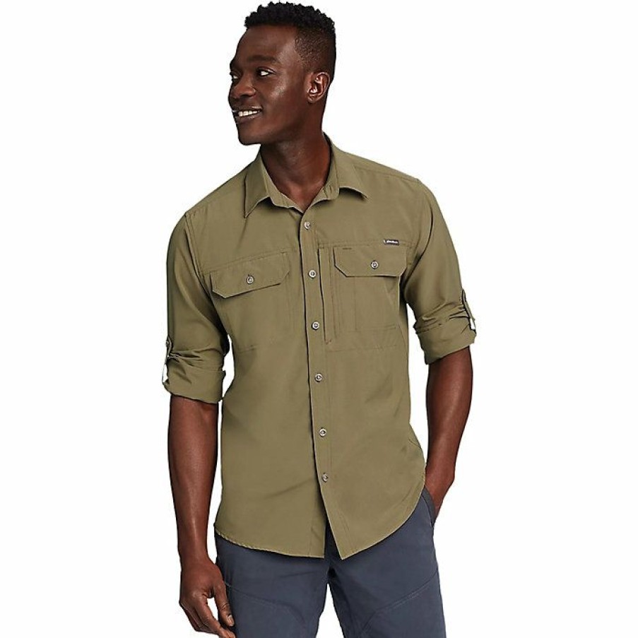 Apparel Eddie Bauer | Eddie Bauer Travex Men'S Atlas Exploration Flex Ls Shirt New