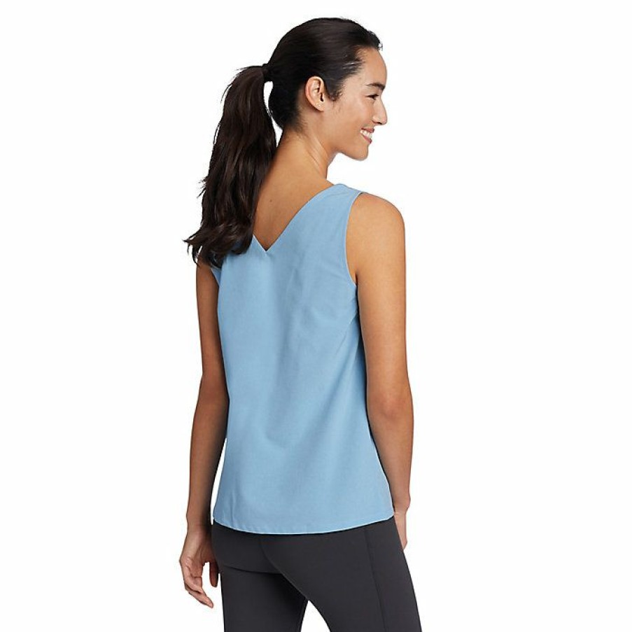 Apparel Eddie Bauer | Eddie Bauer Travex Women'S Departure V Neck Tank Solid Discount