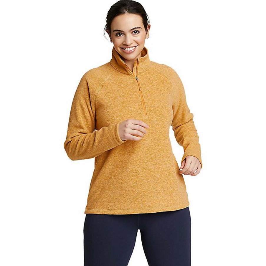 Apparel Eddie Bauer | Eddie Bauer Women'S Quest Solid 1/4 Zip Ls Raglan Store