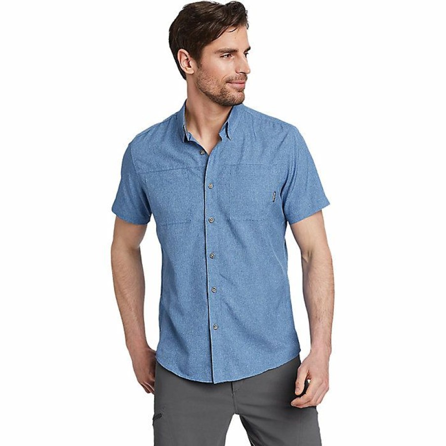 Apparel Eddie Bauer | Eddie Bauer Travex Men'S Ventatrex Guide 2.0 Ss Shirt Discount Deep Sky