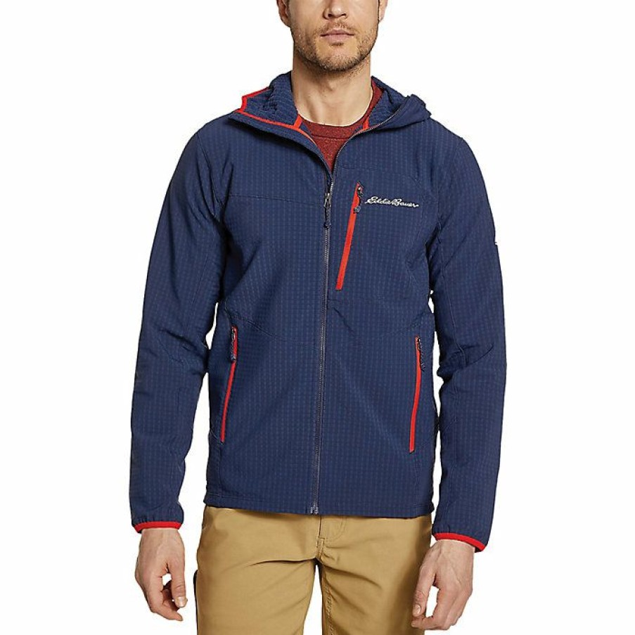 Apparel Eddie Bauer | Eddie Bauer First Ascent Men'S Sandstone Backbone Grid Hoodie Discount