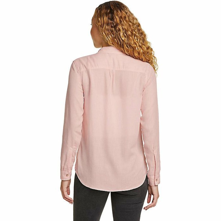 Apparel Eddie Bauer | Eddie Bauer Women'S Solid Firelight Flannel Shirt Shop Pink Heather